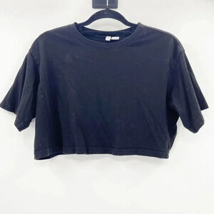 Casual Cropped Boxy Tee by H&M in Black - Size XS, Perfect for Everyday Wear